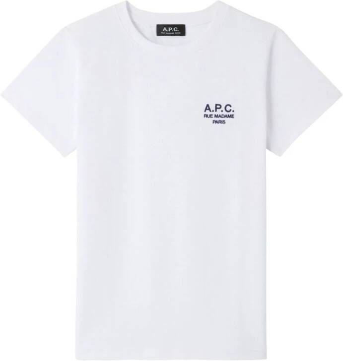 A.p.c. Witte katoenen T-shirts en Polos voor vrouwen White Dames