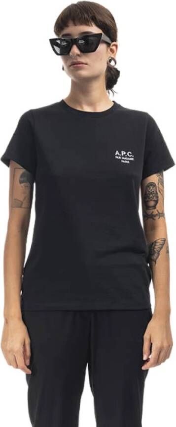 A.p.c. Zwarte T-shirts en Polos Dikke Jersey Black Dames