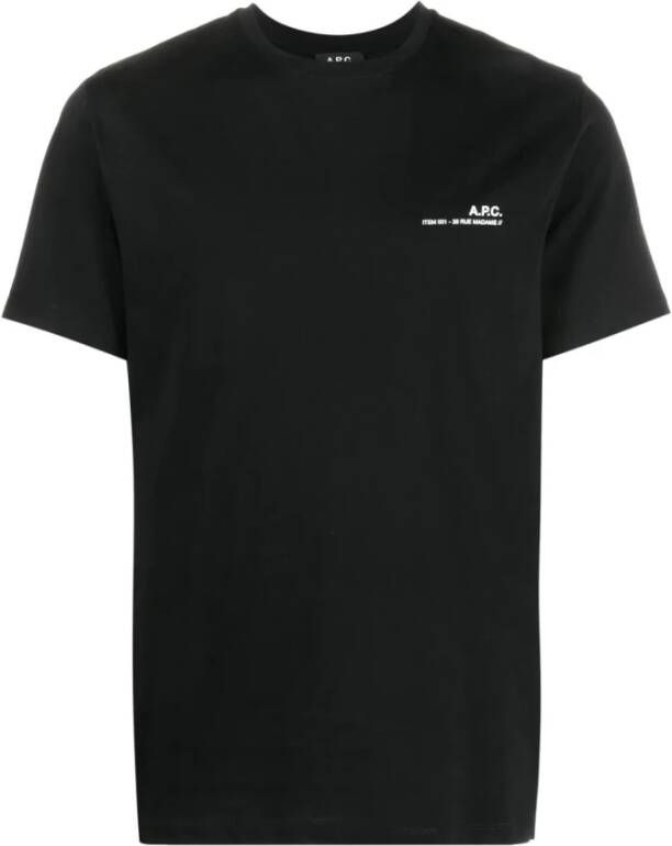 A.p.c. Zwart T-shirt met Logo Print Black Heren