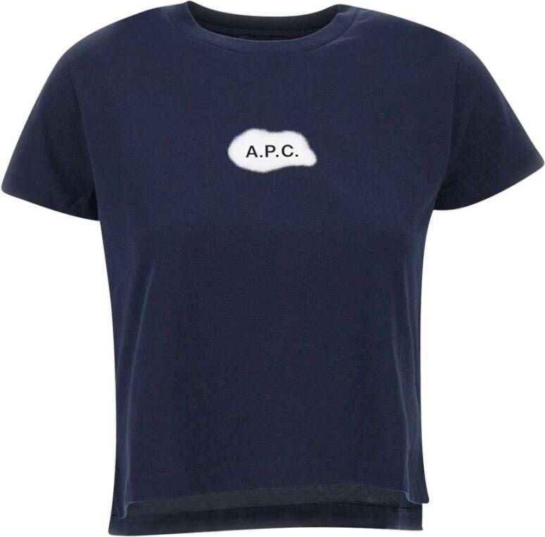 A.p.c. Dameskatoenen T-shirts en Polos Blue Dames