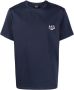 A.p.c. Geborduurd Logo Katoenen T-Shirt Blue Heren - Thumbnail 3