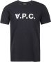 A.p.c. Blauwe Logo Print T-shirt Crew Neck Blue Heren - Thumbnail 1