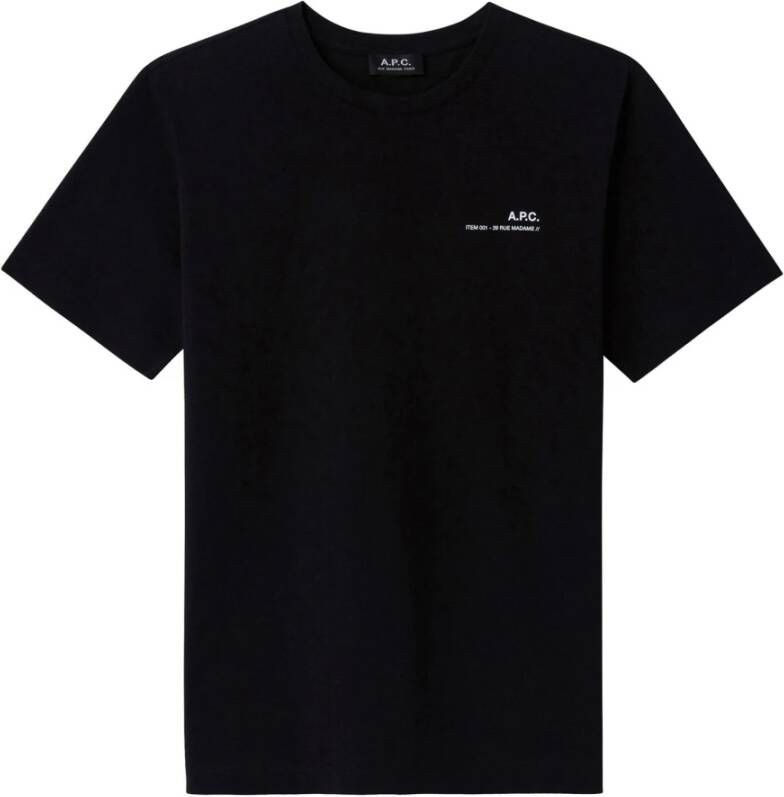 A.p.c. Heren Ronde Hals Katoenen T-Shirt Blue Heren