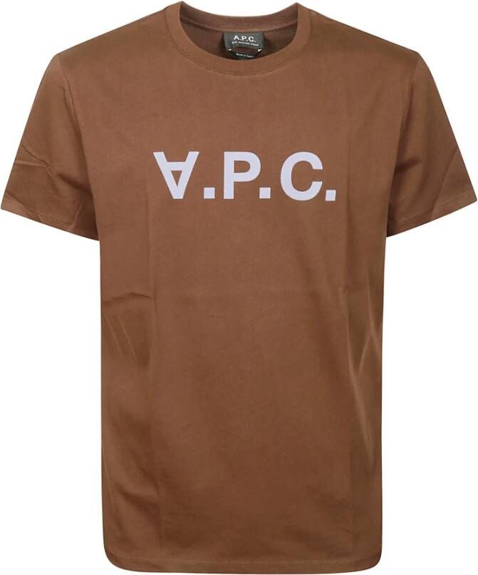 A.p.c. T-shirt vpc kleur h Brown Heren