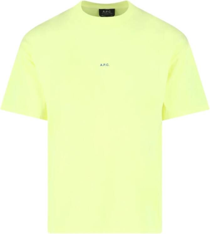 A.p.c. Kyle Fluorescerend T-Shirt Yellow Heren
