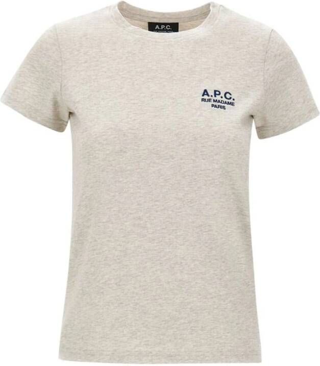 A.p.c. denise t-shirt with logo embroidery Grijs Dames