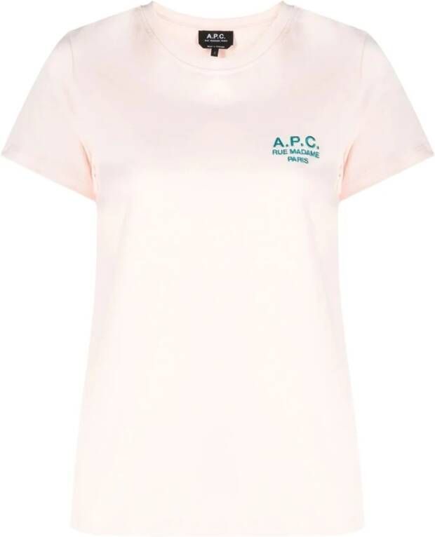 A.p.c. Fuchsia Katoenen T-Shirt met Logo Detail Pink Dames - Foto 10