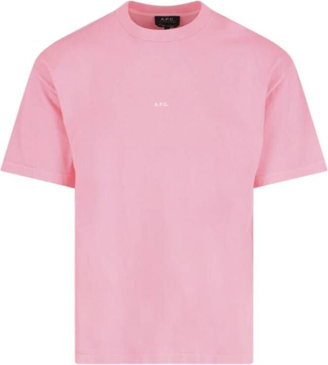 A.p.c. Kyle Fluorescerend T-Shirt Roze Heren