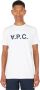 A.p.c. Witte Katoenen T-shirt met Marineblauw Logo Wit Crew Neck Logo Print T-shirt White Heren - Thumbnail 3