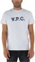 A.p.c. Witte Katoenen T-shirt met Marineblauw Logo Wit Crew Neck Logo Print T-shirt White Heren - Thumbnail 6