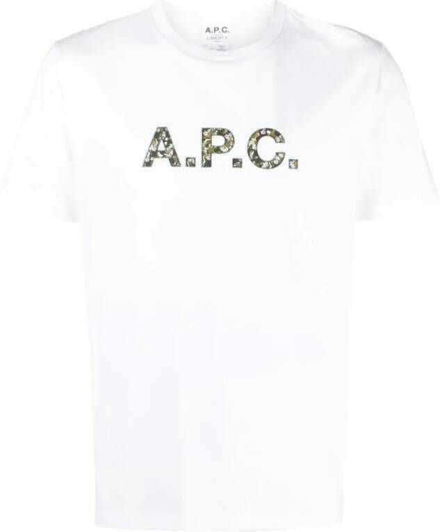 A.p.c. James Logo Biologisch Katoenen T-Shirt White Heren