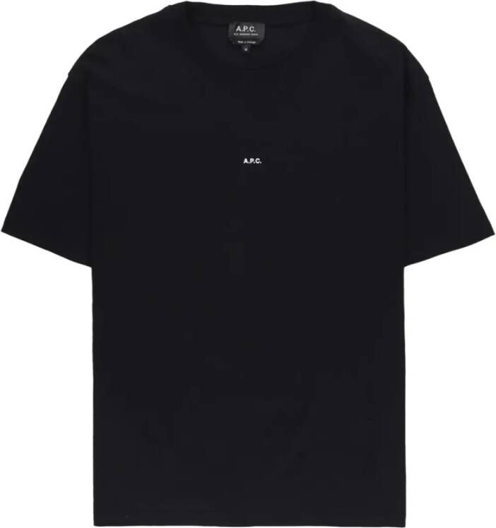 A.p.c. Zwarte T-shirts en Polos met Logo Print Black Heren