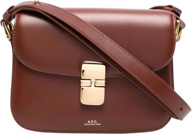 A.p.c. Grace Small Bruine Tassen met Gouden Hardware Brown Dames