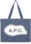A.p.c. Blauwe Denim Winkel Tas met Logo Blue Dames - Thumbnail 1