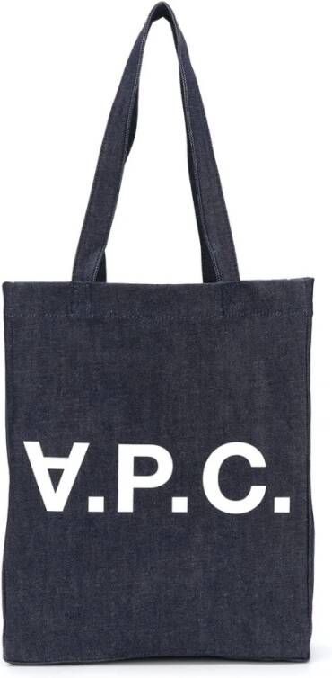 A.p.c. Blauwe Japanse Denim Laure Tote Bag Blue Dames