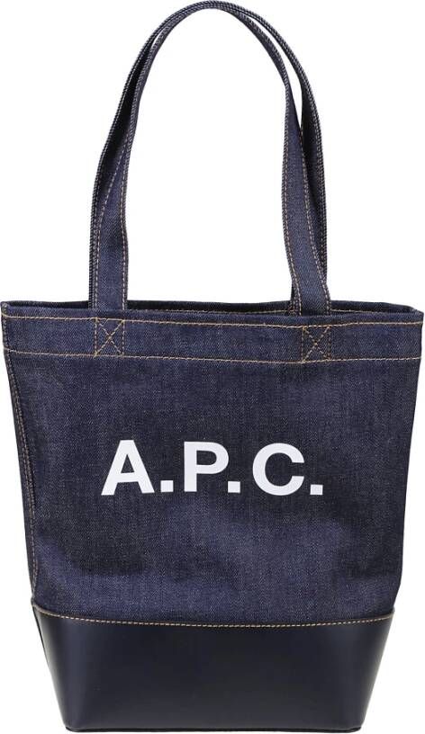 A.p.c. Blauwe Katoenen Tote Tas met Handvatten Blue Dames