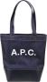 A.p.c. Blauwe Katoenen Tote Tas met Handvatten Blue Dames - Thumbnail 1