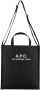 A.p.c. Canvas Shopping Bag met Logo Print Black Heren - Thumbnail 1