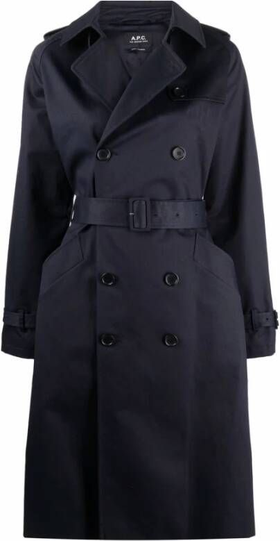 A.p.c. Trench Coats Blauw Dames