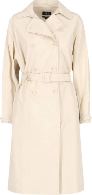 A.p.c. Dubbelbreasted trenchcoat Beige Dames