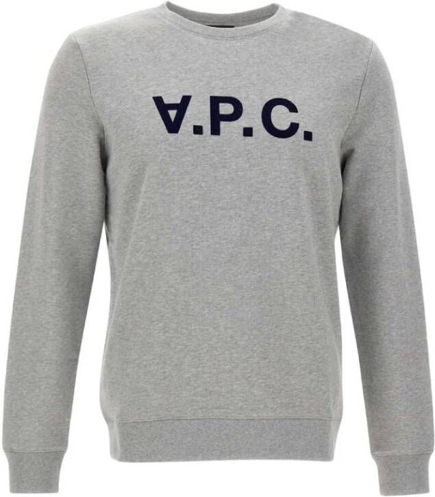 A.p.c. Bedrukte VPC Logo Katoenen Sweatshirt S Gray Heren