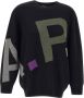 A.p.c. Zwarte Merinowollen Pullover met Multicolor Logo Black Dames - Thumbnail 3