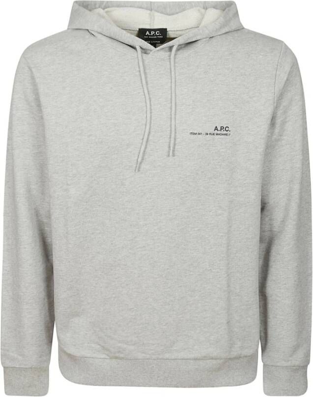 A.p.c. Verstelbare hoodie met genaaide logo Grijs Heren