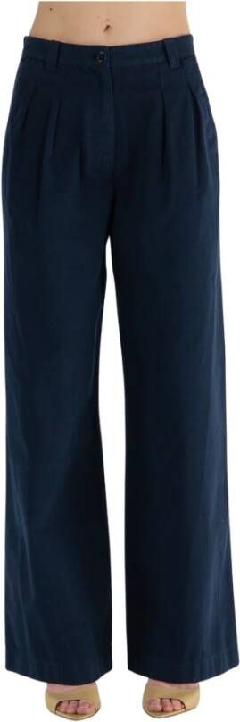 A.p.c. Leather Trousers Blauw Heren
