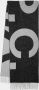 A.p.c. Wollen sjaal met franjes en uitgebreide logoprint Black - Thumbnail 1