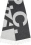 A.p.c. Wollen sjaal met franjes en uitgebreide logoprint Black - Thumbnail 5
