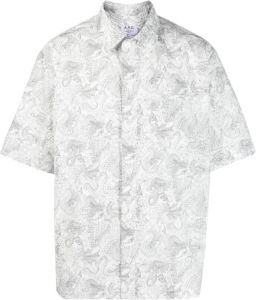 A.p.c. Witte Katoenen Overhemd met Paisley Print Wit Heren