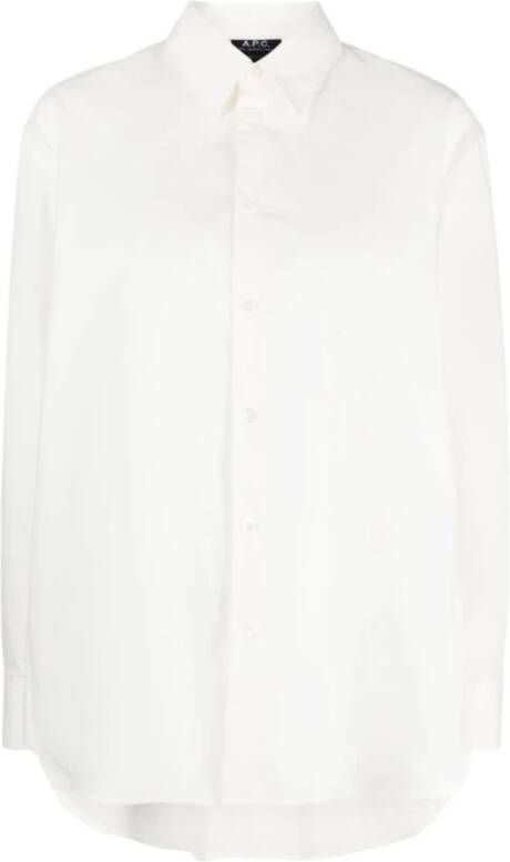 A.p.c. Witte Katoenen Poplin Overhemd White Dames