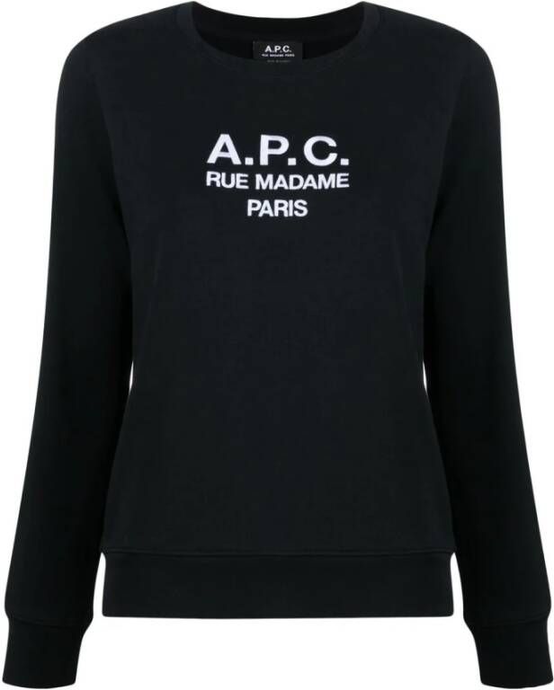 A.p.c. Zwart Tina Logo Sweatshirt Zwart Dames