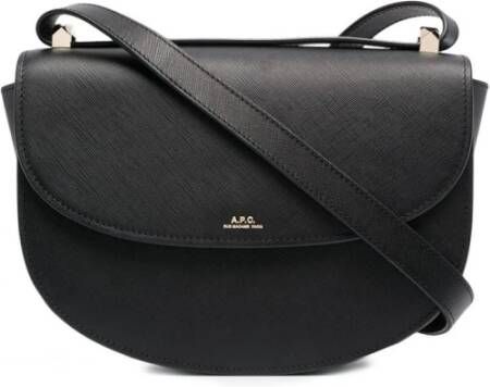 A.p.c. Zwarte Leren Genve Schoudertas Zwart Dames