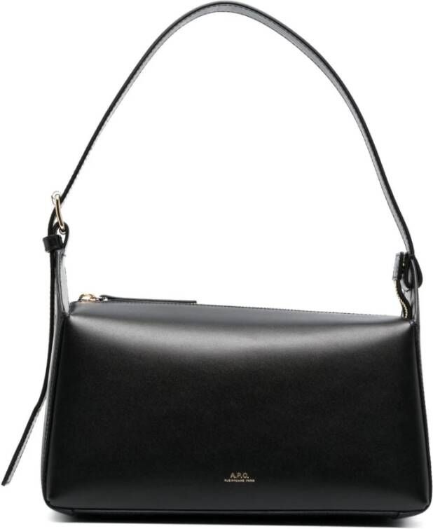 A.p.c. Zwarte leren Virginie Baguette schoudertas Black Dames