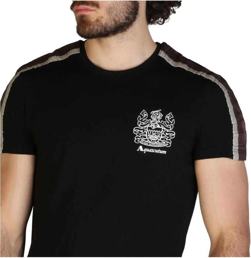 Aquascutum Heren T-shirt met korte mouwen Black Heren