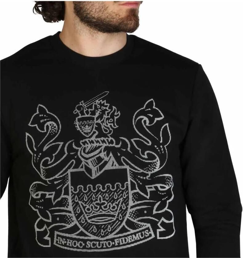 Aquascutum Lente Zomer Heren Sweatshirt Rode Ronde Hals Black Heren