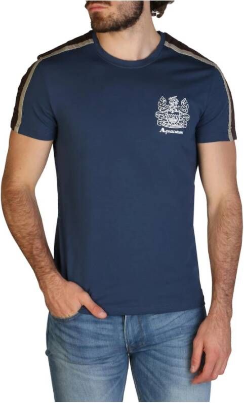 Aquascutum Men's T-shirt Blauw Heren