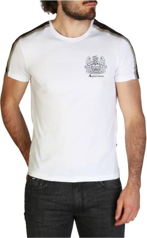 Aquascutum Logo Katoenen T-shirt voor Mannen White Heren