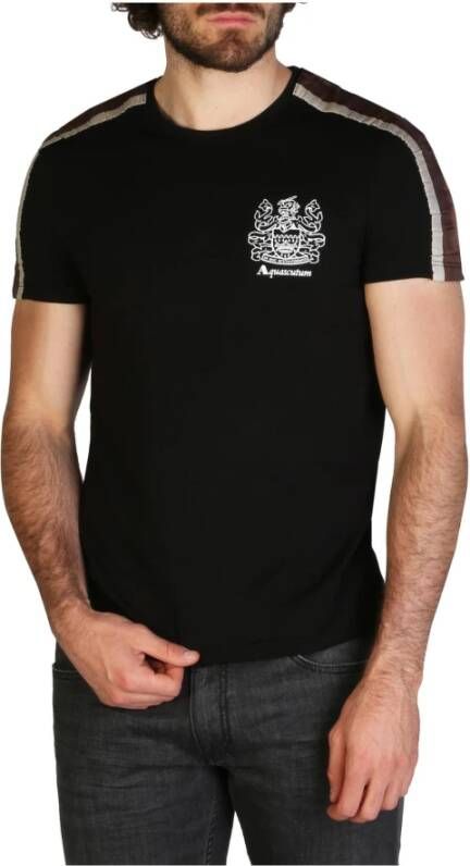 Aquascutum Heren T-shirt met korte mouwen Black Heren