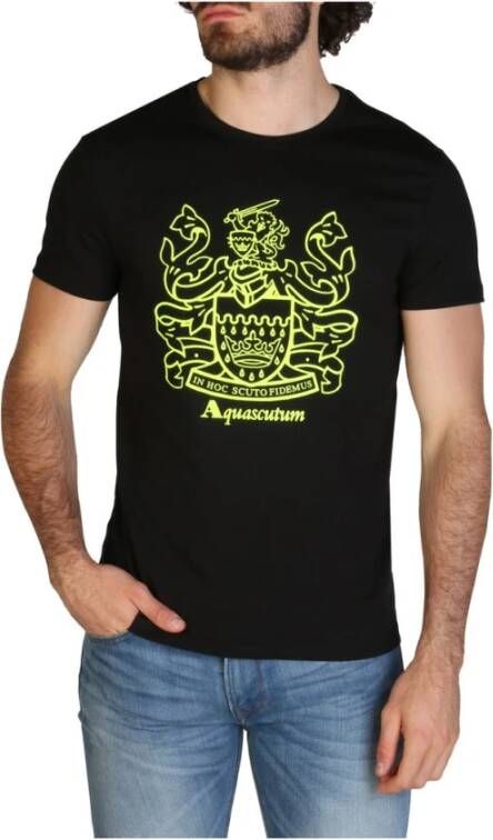 Aquascutum Heren T-shirt voor lente zomer Black Heren