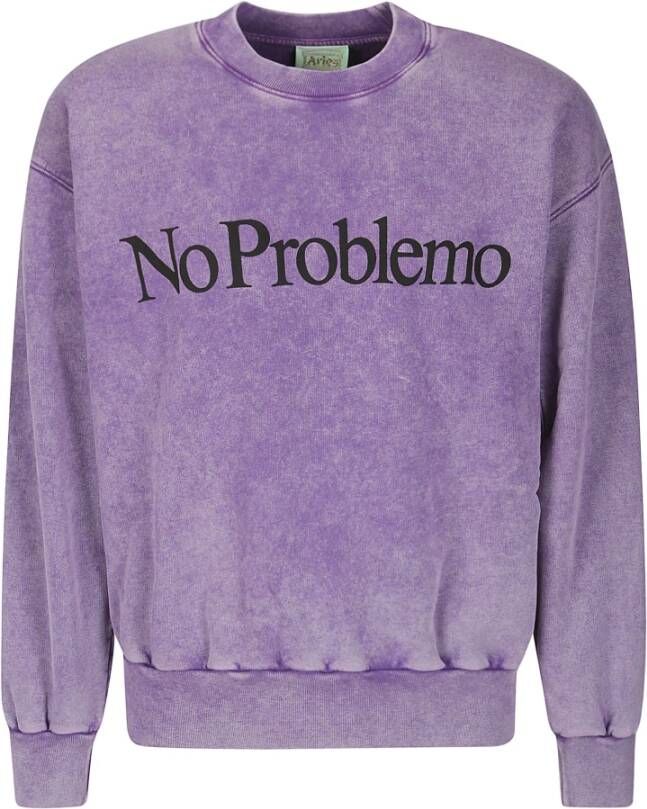 Aries Acid No Problemo Sweatshirt Purple Heren