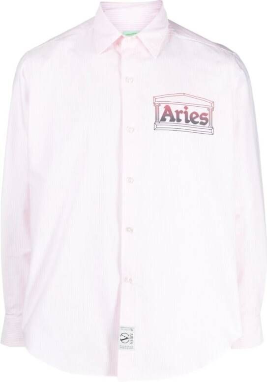 Aries Casual overhemd Roze Heren