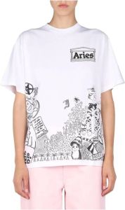 Aries Doodle T-shirt Wit Dames