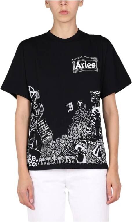 Aries Doodle T-shirt Zwart Dames