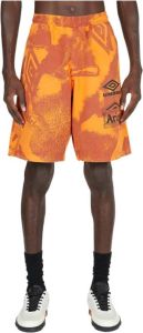 Aries Grafische Print Elastische Taille Shorts Oranje Heren
