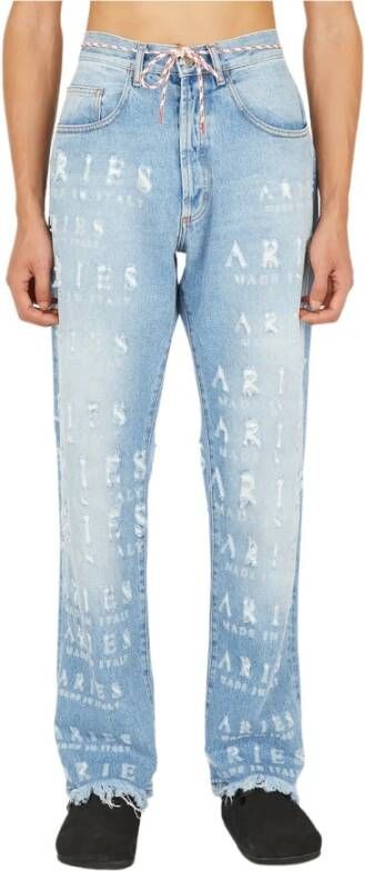 Aries Straight Jeans Blauw Heren