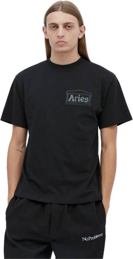 Aries Korte mouw ronde hals T-shirt Black