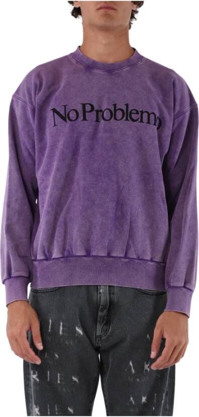 Aries Acid No Problemo Sweatshirt Purple Heren
