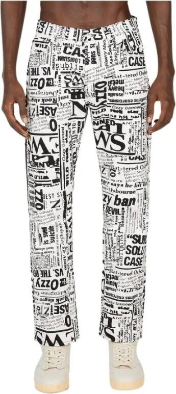Aries Straight Jeans met Grafische Print White Heren